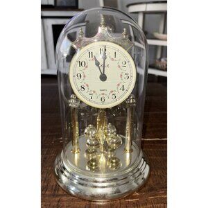 RARE VINTAGE CONCORD QUARTZ GERMAN 9" GLASS DOME CLOCK TESTED WORKING